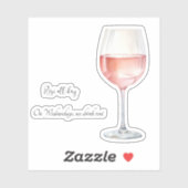 Rosé Wijnliefhebber Sticker met Grappige Wijn Spre (Vel)