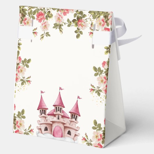 Rose Wildflower Fairytale Castle Baby Shower  Bedankdoosjes (Achterkant)