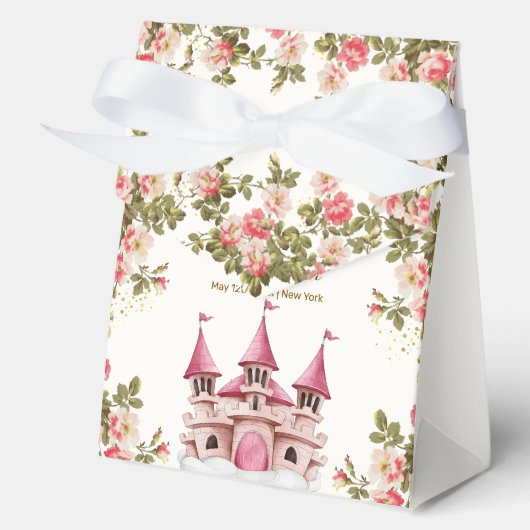 Rose Wildflower Fairytale Castle Baby Shower  Bedankdoosjes (Voorkant)