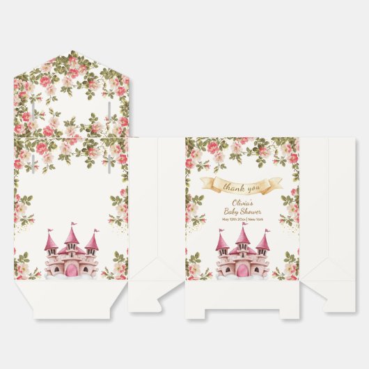 Rose Wildflower Fairytale Castle Baby Shower  Bedankdoosjes (Ongevouwen)