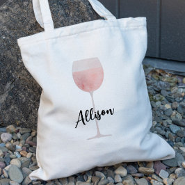 Rosé Wine Bridesmaid Wedding Bridal Party Tote Bag