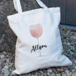 Rosé Wine Bridesmaid Wedding Bridal Party Tote Bag<br><div class="desc">Rosé de hele dag canvas tas,  met een schilderij van een waterverf van een groot wijnglas. Pas je aan met de namen van je bruidsfeestje voor een leuke momento van je bruiloft.</div>