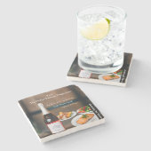 Rosé Wine Food Pairing/Wine Lover Kitchen Gift Stenen Onderzetter (Zijkant)