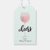 Rosé Wine Glass Cheers Wedding of Shower Favor Cadeaulabel (Voorkant)