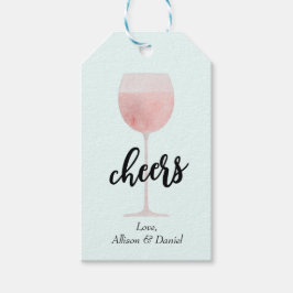 Rosé Wine Glass Cheers Wedding of Shower Favor Cadeaulabel