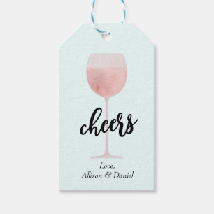 Rosé Wine Glass Cheers Wedding of Shower Favor Cadeaulabel