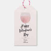 Rosé Wine Glass Happy Valentine Dag Cadeaulabel (Voorkant)