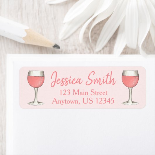 Rosé Wine Glass Pink Blush Zinfandel Persoonlijk Etiket (Insitu)