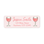 Rosé Wine Glass Pink Blush Zinfandel Persoonlijk Etiket (Voorkant)