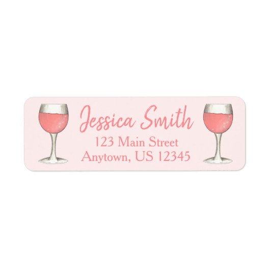 Rosé Wine Glass Pink Blush Zinfandel Persoonlijk Etiket (Voorkant)