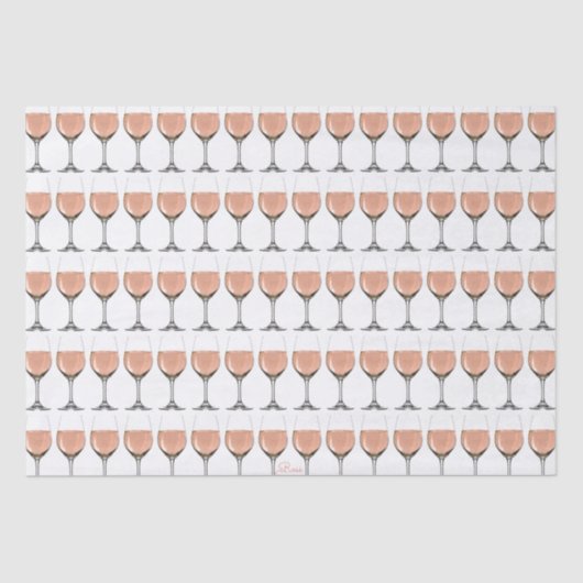 Rosé Wine Glass Tissue Paper Tissuepapier (Voorkant)