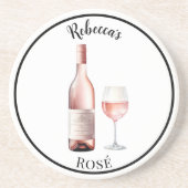 Rosé Wine Lover Onderzetter – gepersonaliseerde wi (Voorkant)