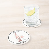 Rosé Wine Lover Onderzetter – gepersonaliseerde wi (Zijkant)