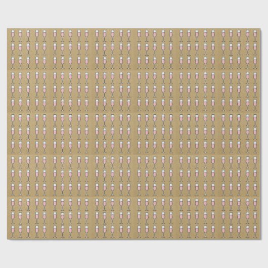Rose Wine Pattern Gold Cadeaupapier (Vlak)