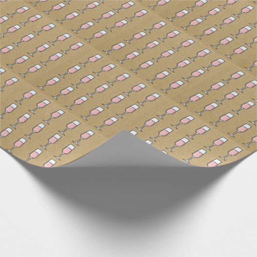 Rose Wine Pattern Gold Cadeaupapier (Hoek)