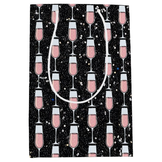 Rose Wine Pattern Medium Cadeauzakje (Voorkant)