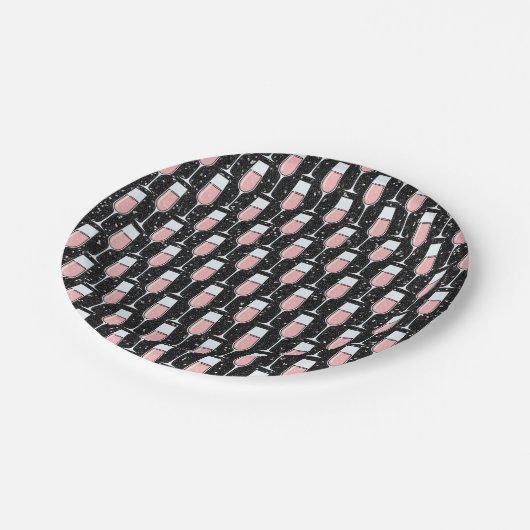 Rose Wine Pattern Papieren Bordje (Gekanteld)