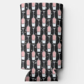 Rose Wine Pattern Seltzer Blikjeskoeler (Achterkant)