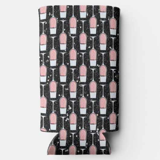 Rose Wine Pattern Seltzer Blikjeskoeler (Achterkant)