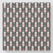 Rose Wine Pattern Stenen Onderzetter (Voorkant)