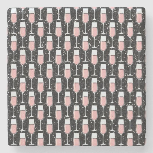 Rose Wine Pattern Stenen Onderzetter (Voorkant)