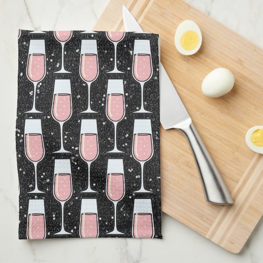 Rose Wine Pattern Theedoek (Quarter Fold)