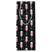 Rose Wine Pattern Wijn Cadeautas (Achterkant)