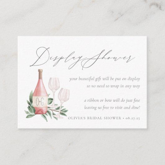 Rosé Wine Vrijgezellenfeest Gift Display Kaart (Voorkant)