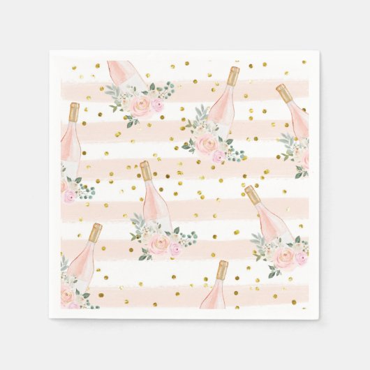 Rosé Wine Vrijgezellenfeest Napkins Servet (Voorkant)