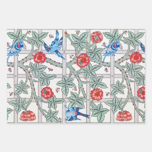 Rose with Small Bird, William Morris Inpakpapier Vel (Voorkant)