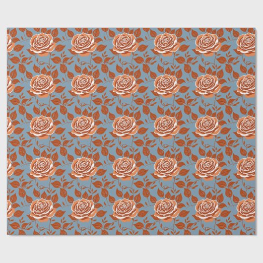 Rose With Warm Tones Of Orange And Rust Cadeaupapier (Vlak)