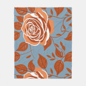 Rose With Warm Tones Of Orange And Rust Fleece Deken (Voorkant)