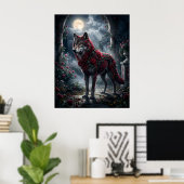 Rose Wolf Midnight Garden Poster (Thuiskantoor)