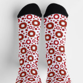 Rose Wreath Polka Pattern for Red Rose Lovers Sokken (Top)