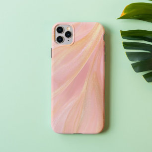 Rosé Zijde – Luxe Blush Roze & Goud Marmer iPhone 16 Hoesje