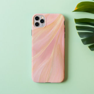 Rosé Zijde – Luxe Blush Roze & Goud Marmer iPhone 16 Hoesje