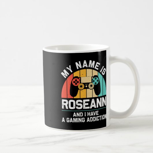 Roseann Gift Name Personalized Funny Gaming Geek B Koffiemok (Rechts)