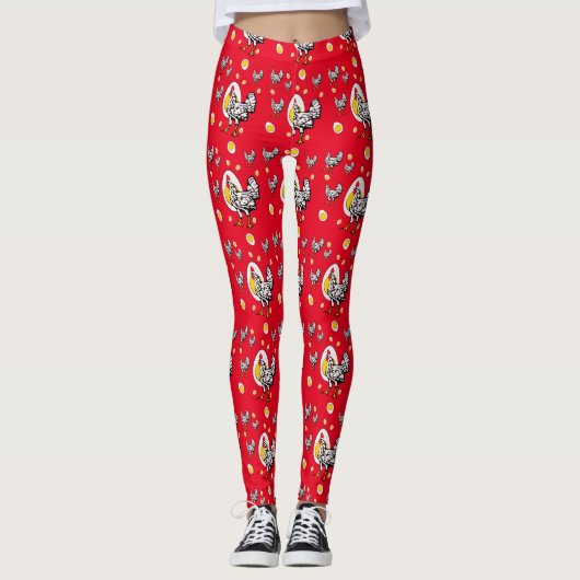 Roseanne Chicken - Funny Roseanne Rooster and Egg Leggings (Voorkant)