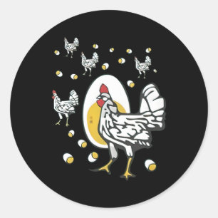 Roseanne kip roseanne haan en ei ronde sticker
