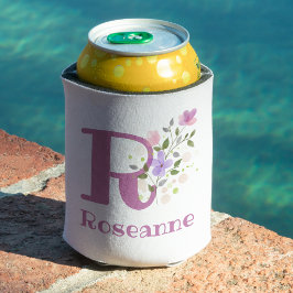 Roseanne Naam met een bloemontwerp Blikjeskoeler