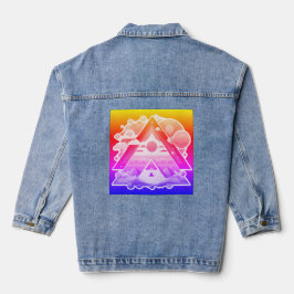 Roseate Clouds Pyramid Denim Jacket