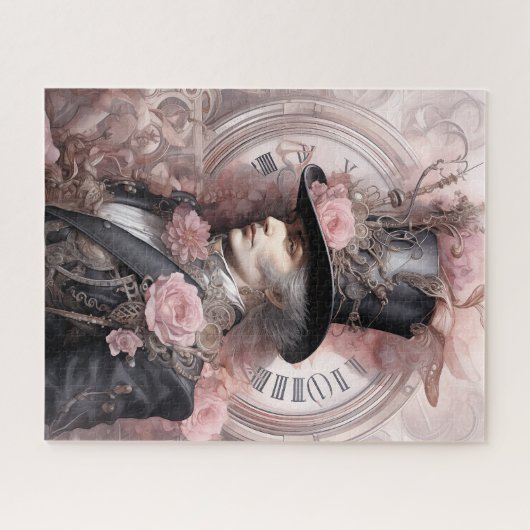 Roseate Engineer: Roze Steampunk Uitvinder Legpuzzel (Horizontaal)