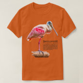 Roseate lepel vogel bij het zee t-shirt (Design voorkant)