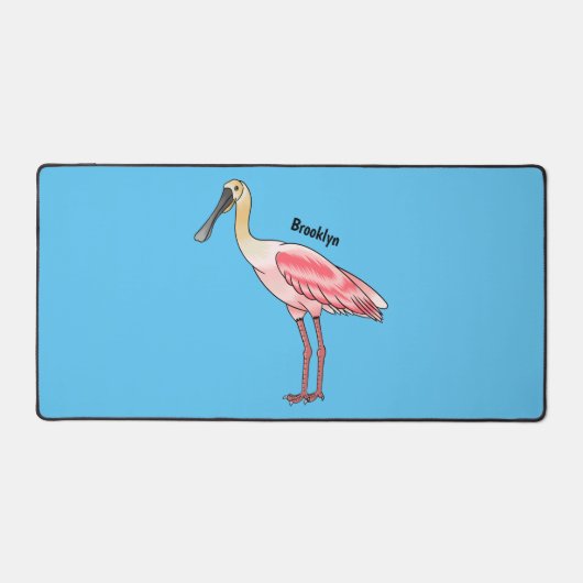 Roseate lepel vogel cartoon bureaumat (Voorkant)