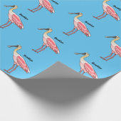 Roseate lepel vogel cartoon cadeaupapier (Hoek)