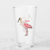 Roseate lepel vogel cartoon glas (Achterkant)