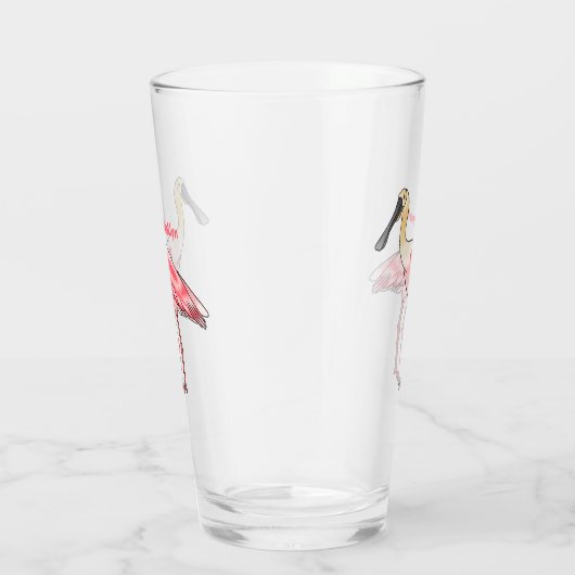 Roseate lepel vogel cartoon glas (Rechts)