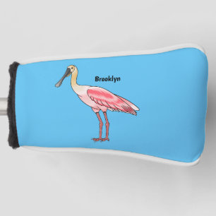 Roseate lepel vogel cartoon golfheadcover