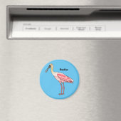 Roseate lepel vogel cartoon magneet (Insitu (Vaatwasser))