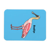 Roseate lepel vogel cartoon magneet (Horizontaal)